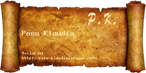 Pess Klaudia névjegykártya
